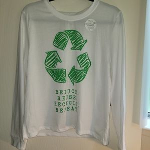 White, Recycled, Long sleeve, XL